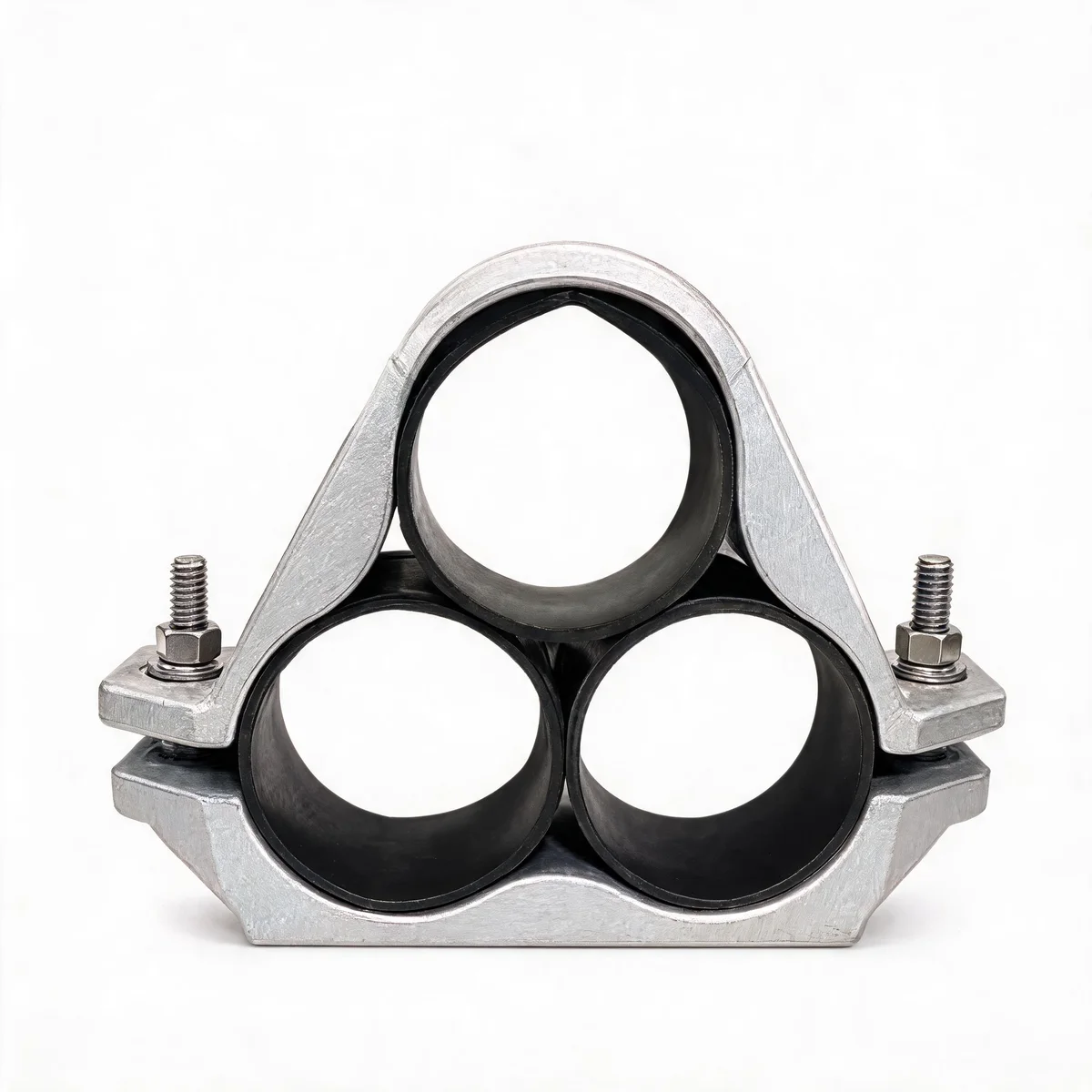 Cleat trefoil SS316 para tres cables unipolares de aerogenerador offshore